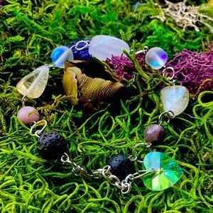 Rose Quartz Citrine Lepidolite Crystal Bracelet